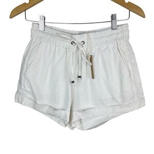 Love Tree White Linen Blend Pull On Shorts Size Small